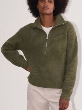 Everlane Half-Zip Sweater | Green